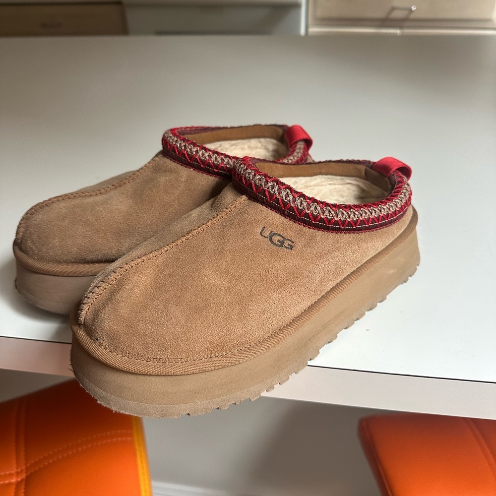 UGG Tan Suede Slip-On Shoes
